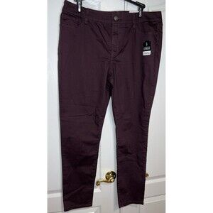 ST. JOHN’S BAY Secretly Slender Skinny Leg Mid Rise Purple Pants Plus Sz 20 NEW